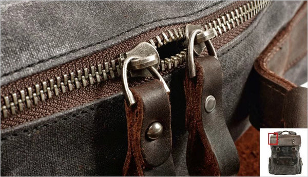 DEEPKEE original nubuck handmade full-grain genuine leather cowhide bag DEEPKEE Bradford Hogsback Travel Backpack #8064K-LA