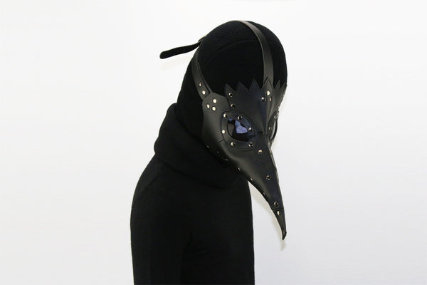 DEEPKEE original nubuck handmade full-grain genuine leather cowhide bag Deepkee Leather Punk Party Plague Dr. Beak Mask#FHG063