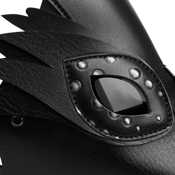 DEEPKEE original nubuck handmade full-grain genuine leather cowhide bag Deepkee Bird Mask Long PU Leather Steampunk Mask #FPBM064