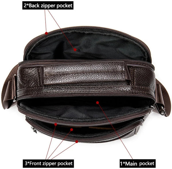 DEEPKEE original nubuck handmade full-grain genuine leather cowhide bag Genuine Leather Vintage Cowhide Crossbody Bag #6042