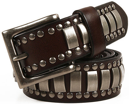 DEEPKEE original nubuck handmade full-grain genuine leather cowhide bag Deepkee Handcrafted Cowhide Studded Belt #655759