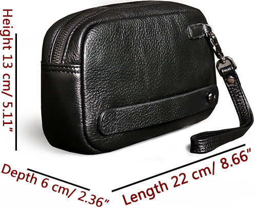 DEEPKEE original nubuck handmade full-grain genuine leather cowhide bag DEEPKEE LEATHER | Carlton Clutch Bag No.J082