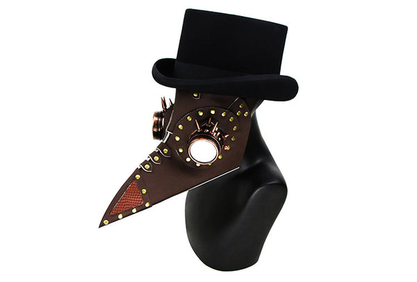 DEEPKEE original nubuck handmade full-grain genuine leather cowhide bag Steampunk Plague Beak Mask #HG073