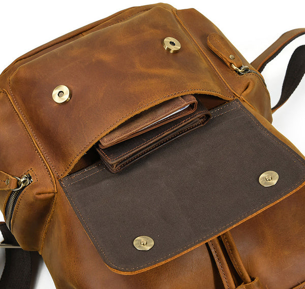 DEEPKEE original nubuck handmade full-grain genuine leather cowhide bag DEEPKEE LEATHER | The Hagen Leather Vintage Backpack G240