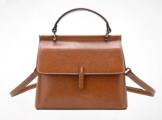 DEEPKEE original nubuck handmade full-grain genuine leather cowhide bag Cowhide Satchel Bag for Outgoing #6975-D