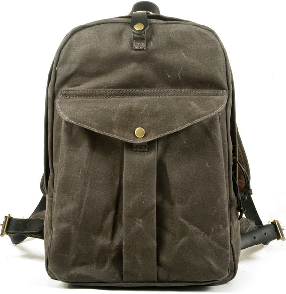 DEEPKEE original nubuck handmade full-grain genuine leather cowhide bag Outdoor canvas mountaineering backpack #5035