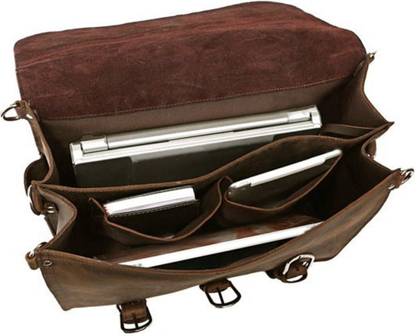 DEEPKEE original nubuck handmade full-grain genuine leather cowhide bag VINTAGE LEATHER BRIEFCASE LAPTOP BAG M086#