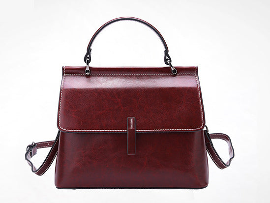 DEEPKEE original nubuck handmade full-grain genuine leather cowhide bag Cowhide Satchel Bag for Outgoing #6975-D