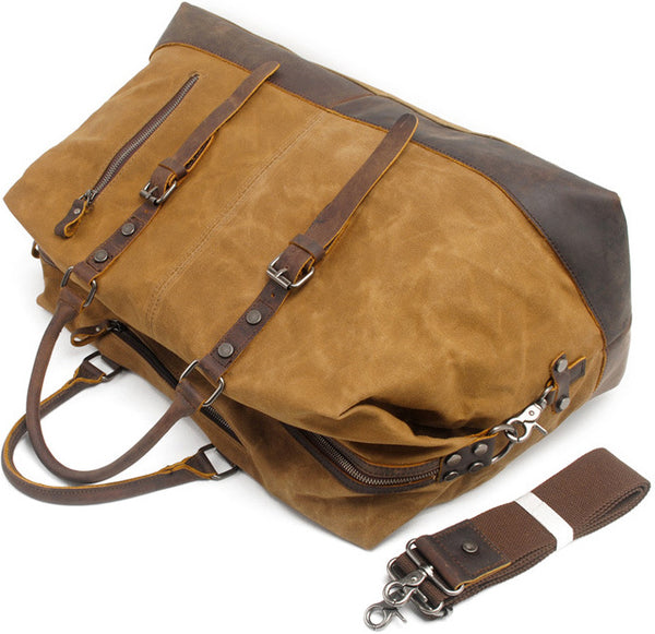 DEEPKEE original nubuck handmade full-grain genuine leather cowhide bag Canvas Travel Bag Weekender Bag #831-2K