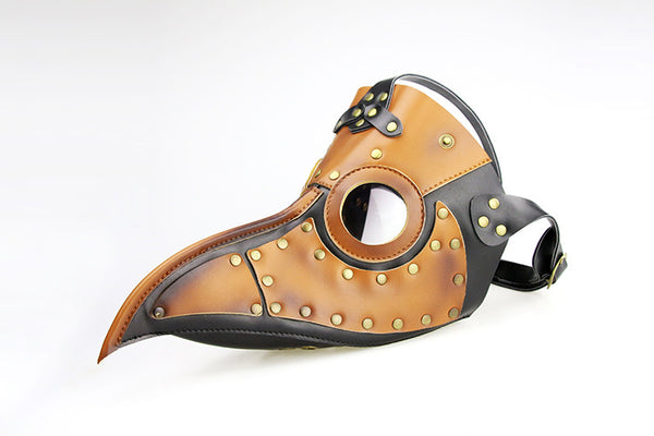 DEEPKEE original nubuck handmade full-grain genuine leather cowhide bag Steampunk Plague Doctor Bird Beak, Medieval Bubonic DR Costume Masquerade Masks # FHG090