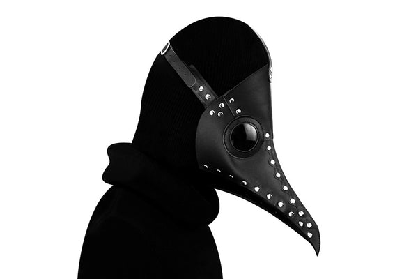 DEEPKEE original nubuck handmade full-grain genuine leather cowhide bag Fancy Plague Doctor Mask Birds Mouth Long Nose Dress Up #HG083