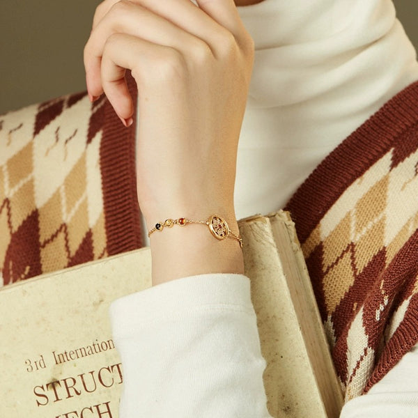 DEEPKEE original nubuck handmade full-grain genuine leather cowhide bag Vintage Temperament Bracelet #45869