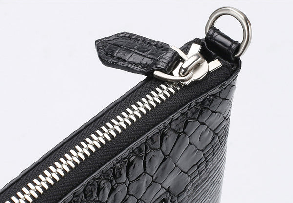 DEEPKEE original nubuck handmade full-grain genuine leather cowhide bag Crocodile Leather Clutch Bag For Men #2024