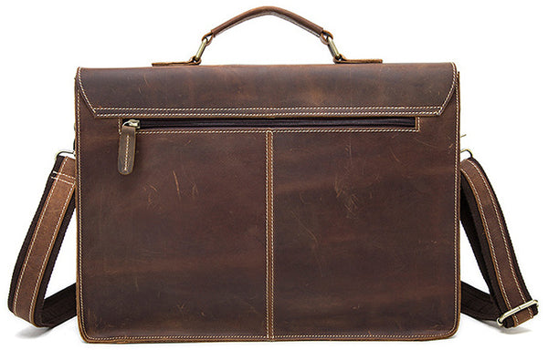 DEEPKEE original nubuck handmade full-grain genuine leather cowhide bag The Classic cowhide men's handbag briefcase #9033