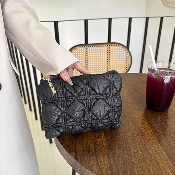 DEEPKEE original nubuck handmade full-grain genuine leather cowhide bag Embroidered Thread Lattice Coin Purse #5807