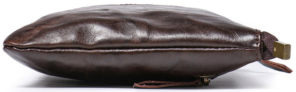 DEEPKEE original nubuck handmade full-grain genuine leather cowhide bag DEEPKEE Handmde Leather Slim Clutch Wallet Wristlet Purse #75022
