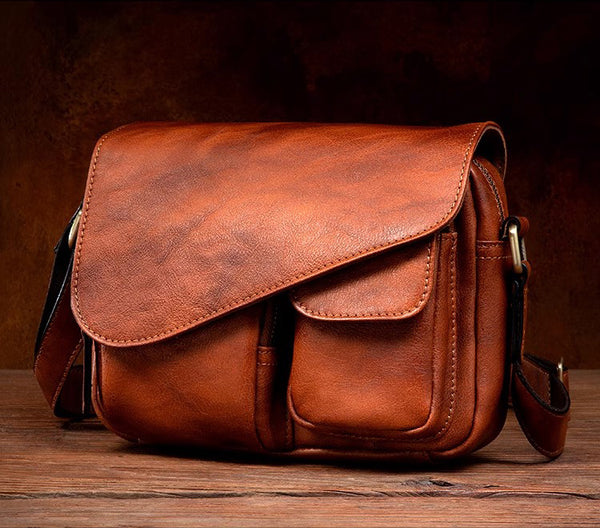 DEEPKEE original nubuck handmade full-grain genuine leather cowhide bag The DEEPKEE Flap Messenger Bag #5130