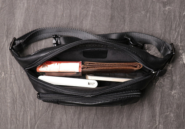 DEEPKEE original nubuck handmade full-grain genuine leather cowhide bag Alexis Sling Pack Bags No.J001