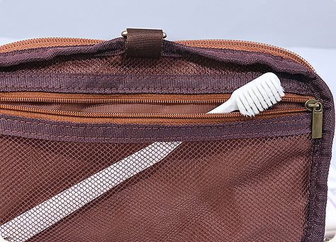 DEEPKEE original nubuck handmade full-grain genuine leather cowhide bag The PU Toiletry Bag #4013