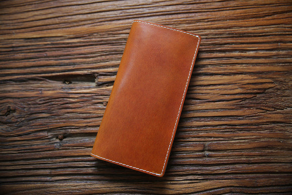 DEEPKEE original nubuck handmade full-grain genuine leather cowhide bag Handmade Personalized harley Leather Bifold Wallet #125_1
