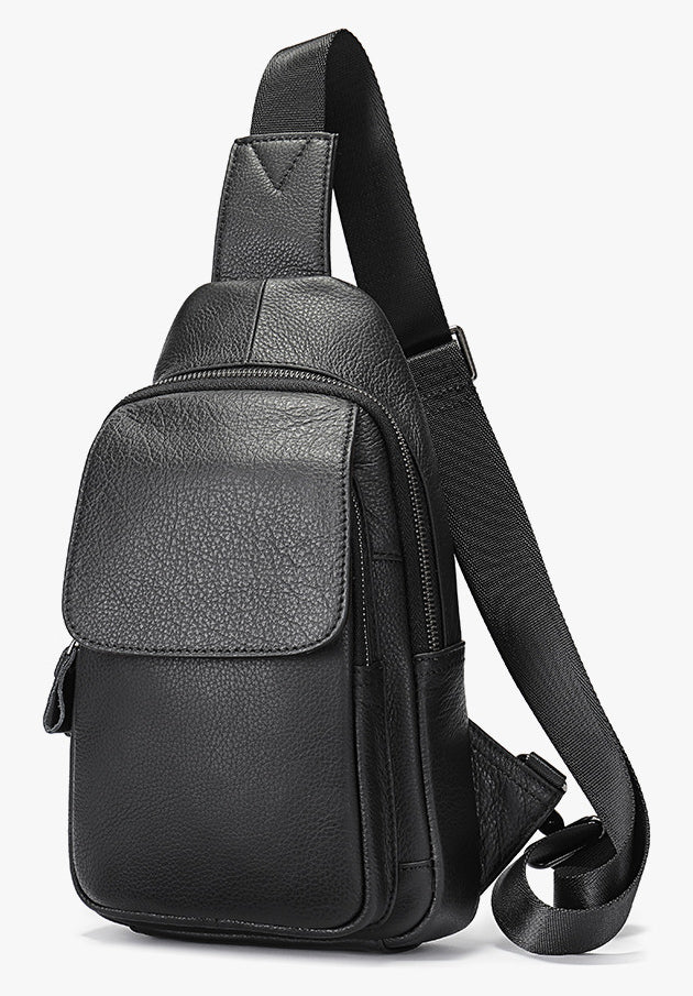 DEEPKEE original nubuck handmade full-grain genuine leather cowhide bag DEEPKEE LEATHER | Genuine Chest Crossbody Sling Bags NO.7589