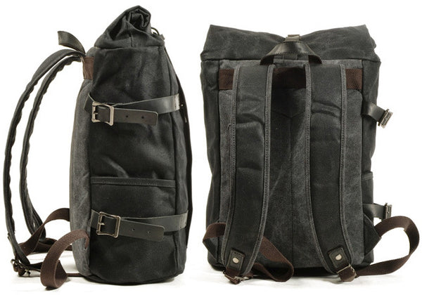 DEEPKEE original nubuck handmade full-grain genuine leather cowhide bag Doug Mountaineering Backpack #9721