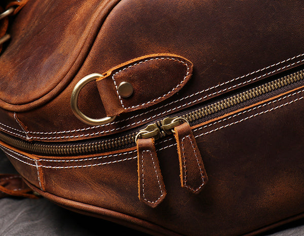 DEEPKEE original nubuck handmade full-grain genuine leather cowhide bag DEEPKEE LEATHER | The Lincoln Travel Bag No.30075