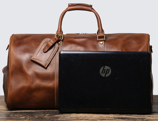 DEEPKEE original nubuck handmade full-grain genuine leather cowhide bag DEEPKEE HANDMADE LEATHER | Oz Oversized Duffle Bag No.30183