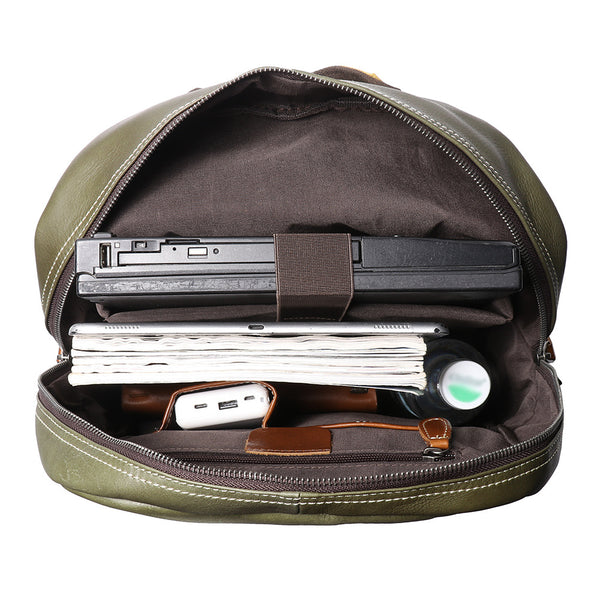 DEEPKEE original nubuck handmade full-grain genuine leather cowhide bag The Cowhide Travel Backpack #1788