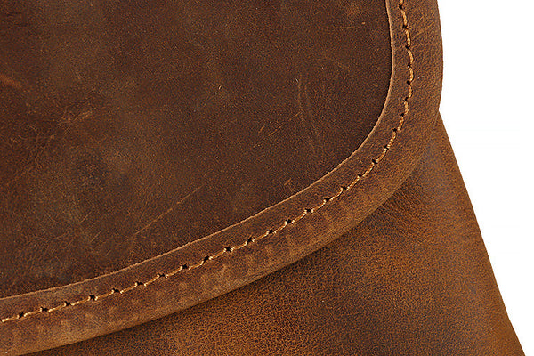 DEEPKEE original nubuck handmade full-grain genuine leather cowhide bag Leather Belt Pouch Cool Mini Shoulder Belt Bags No.3133