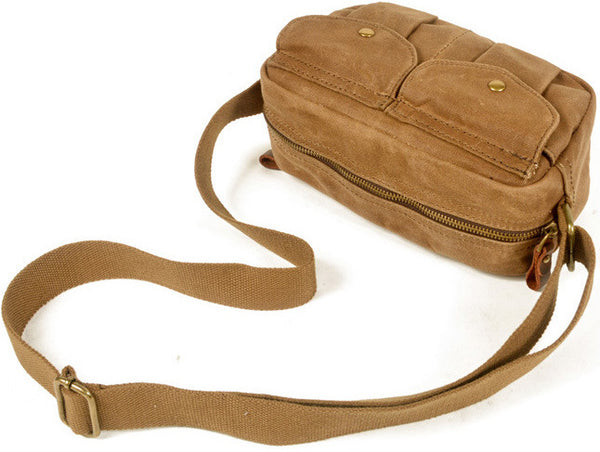 DEEPKEE original nubuck handmade full-grain genuine leather cowhide bag Leather&Canvas Fanny Pack Bag #5032