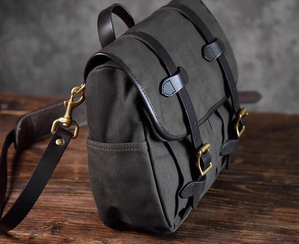 DEEPKEE original nubuck handmade full-grain genuine leather cowhide bag Portable Cycling Messenger Bags #70232