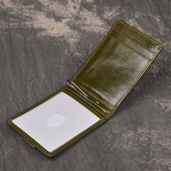 DEEPKEE original nubuck handmade full-grain genuine leather cowhide bag DEEPKEEE HANDMADE | Cowhide Bi-fold Oil Wax Leather Wallet No.188C