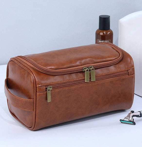 DEEPKEE original nubuck handmade full-grain genuine leather cowhide bag The PU Toiletry Bag #4013
