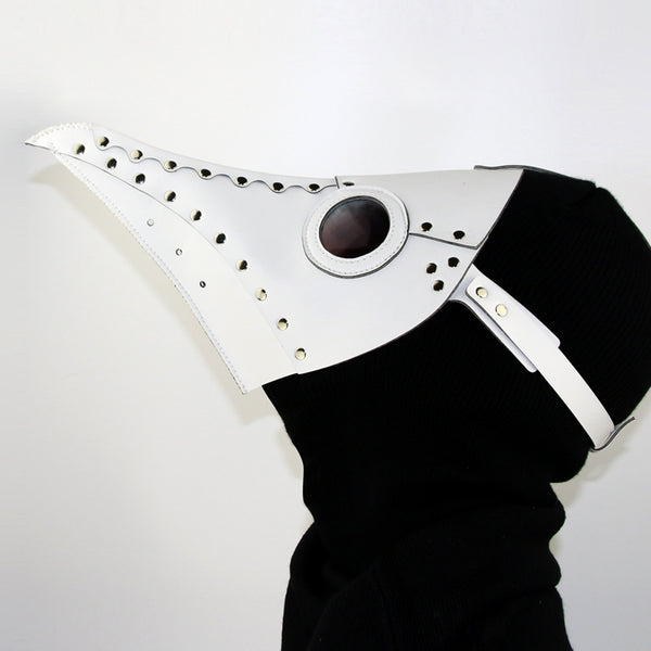 DEEPKEE original nubuck handmade full-grain genuine leather cowhide bag Fancy Plague Doctor Mask Birds Mouth Long Nose Dress Up #HG083