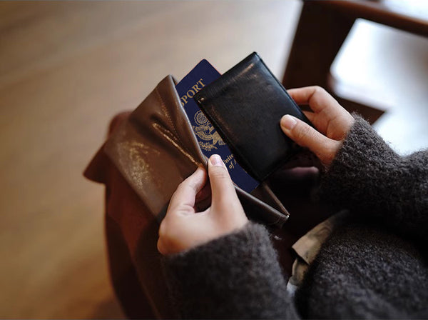 DEEPKEE original nubuck handmade full-grain genuine leather cowhide bag Handcrafted Leather Coin Purse & Card Organizer Wallet #D80591