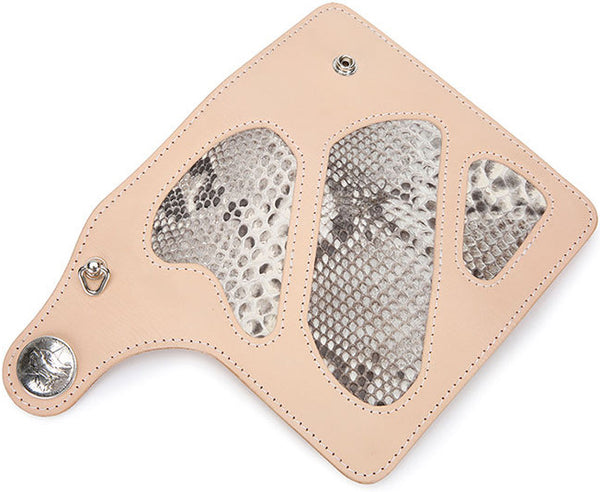 DEEPKEE original nubuck handmade full-grain genuine leather cowhide bag DEEPKEE Handmade Python Leather Bifold Wallet #59895