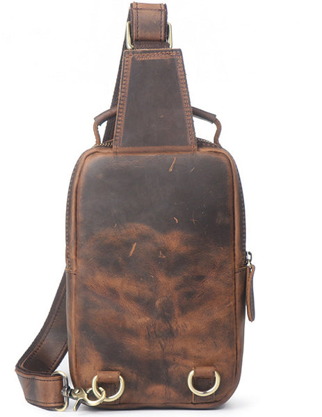DEEPKEE original nubuck handmade full-grain genuine leather cowhide bag Scottsdale Sling Bag No.J075