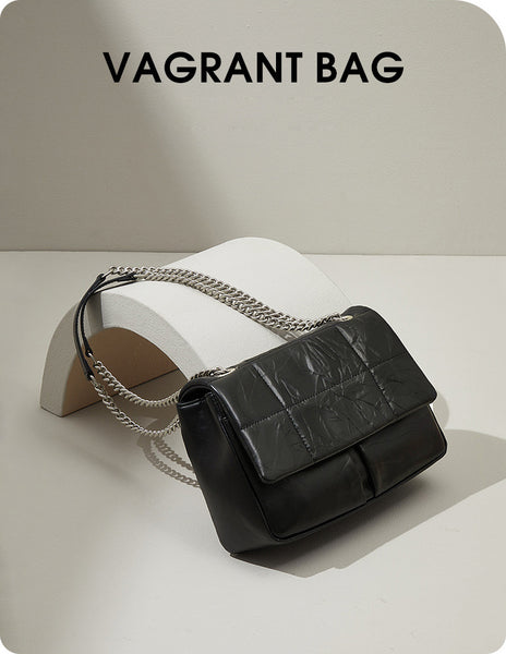 DEEPKEE original nubuck handmade full-grain genuine leather cowhide bag New Chain Stray Bag Vagrant Bag JY361