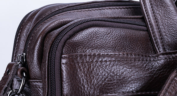 DEEPKEE original nubuck handmade full-grain genuine leather cowhide bag Deepkee Handicraft Leather Cowhide 15.6'' Briefcase Handbag #9912