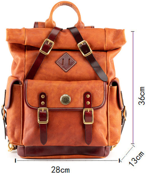 DEEPKEE original nubuck handmade full-grain genuine leather cowhide bag DEEPKEE leather handmade backpack 2017982