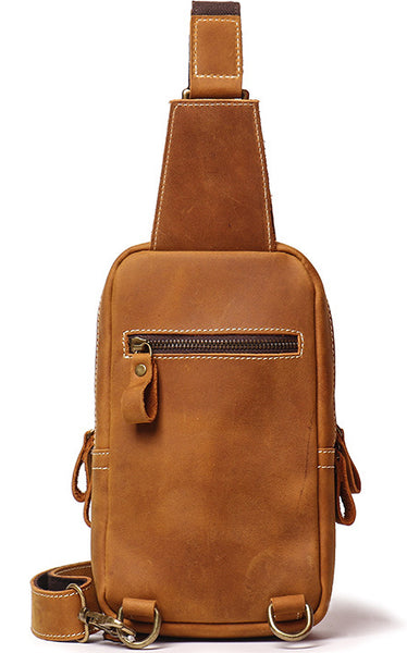 DEEPKEE original nubuck handmade full-grain genuine leather cowhide bag Leather Sling Crossbody Bag No.1078