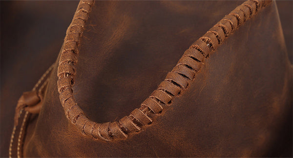 DEEPKEE original nubuck handmade full-grain genuine leather cowhide bag DEEPKEE shop brown leather hat 3040