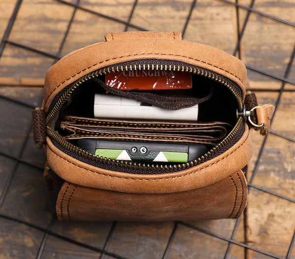 DEEPKEE original nubuck handmade full-grain genuine leather cowhide bag 2 in 1 Shoulder Bag,Genuine Leather Crossbody Waist Belt Bag No.8133