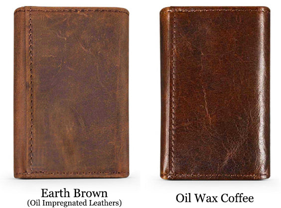 DEEPKEE original nubuck handmade full-grain genuine leather cowhide bag DEEPKEE Handmade Leather Trifold Key Wallet #KZ230