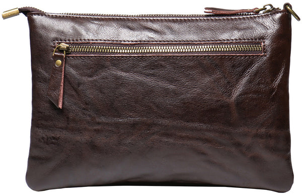 DEEPKEE original nubuck handmade full-grain genuine leather cowhide bag DEEPKEE Handmde Leather Slim Clutch Wallet Wristlet Purse #75022