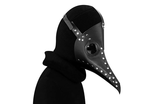 DEEPKEE original nubuck handmade full-grain genuine leather cowhide bag Fancy Plague Doctor Mask Birds Mouth Long Nose Dress Up #HG083