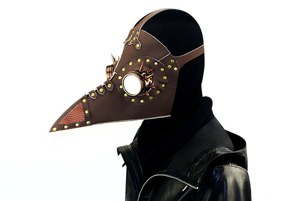 DEEPKEE original nubuck handmade full-grain genuine leather cowhide bag Steampunk Plague Beak Mask #HG073