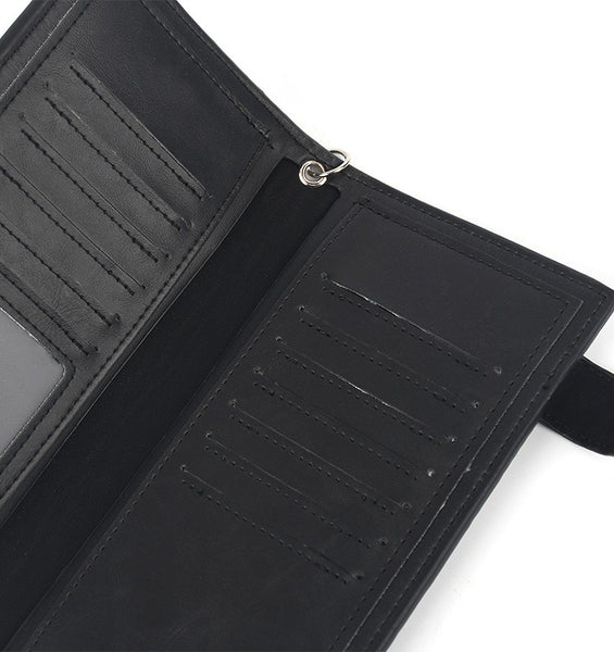 DEEPKEE original nubuck handmade full-grain genuine leather cowhide bag Studded Punk Religious Skull Wallet #579617