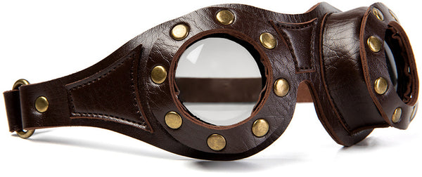 DEEPKEE original nubuck handmade full-grain genuine leather cowhide bag Personalized Steampunk Style Cosplay Goggle #FGS007CF